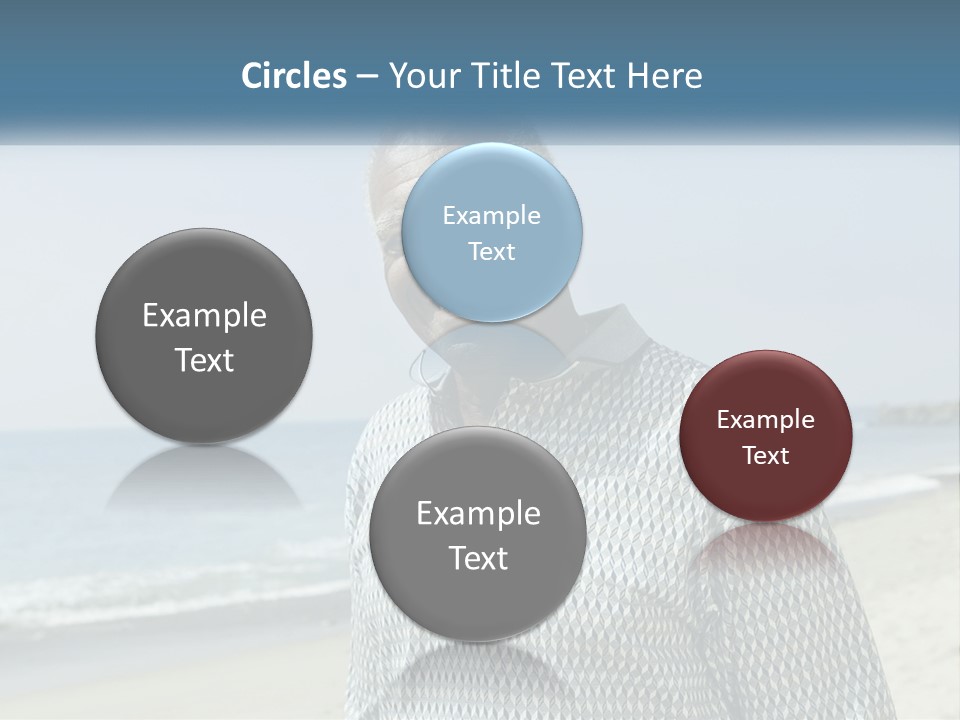 A Man Standing On A Beach With The Ocean In The Background PowerPoint Template