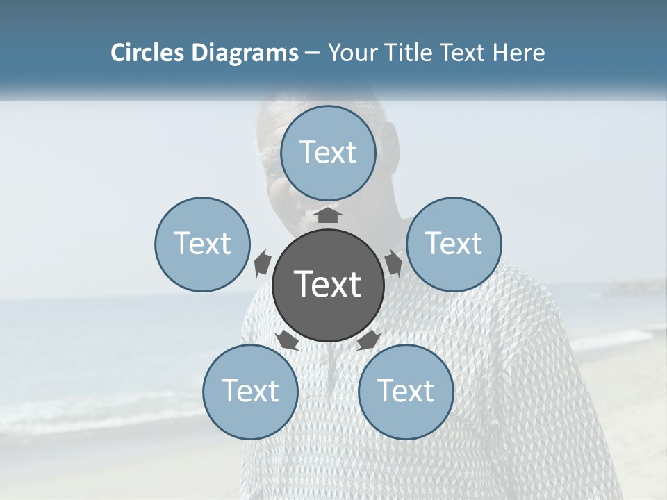 A Man Standing On A Beach With The Ocean In The Background PowerPoint Template