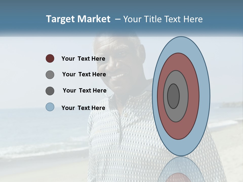 A Man Standing On A Beach With The Ocean In The Background PowerPoint Template