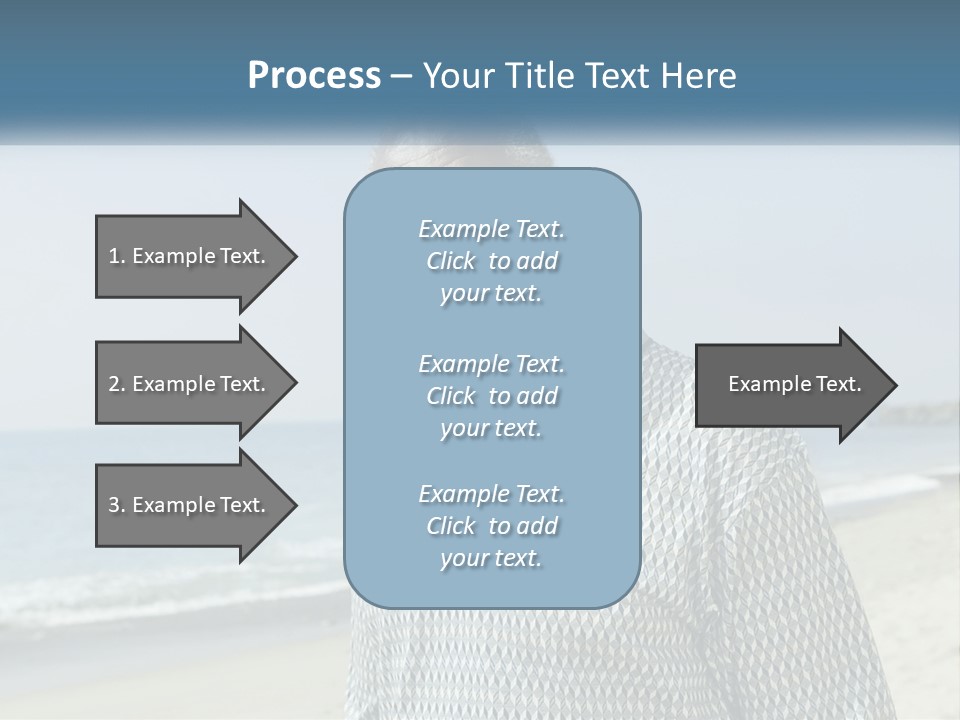 A Man Standing On A Beach With The Ocean In The Background PowerPoint Template
