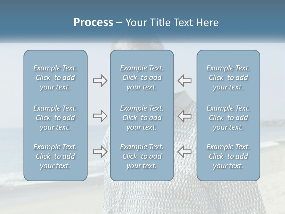 A Man Standing On A Beach With The Ocean In The Background PowerPoint Template