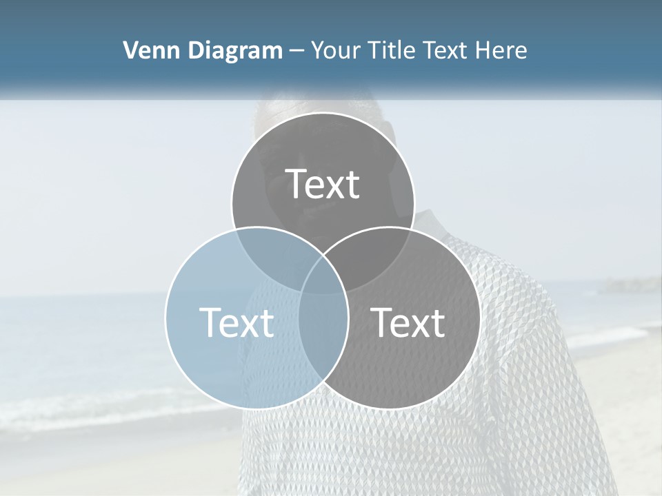 A Man Standing On A Beach With The Ocean In The Background PowerPoint Template