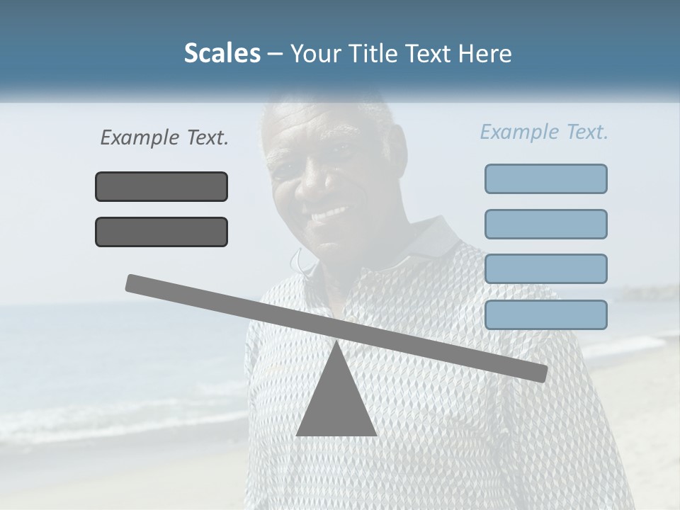 A Man Standing On A Beach With The Ocean In The Background PowerPoint Template