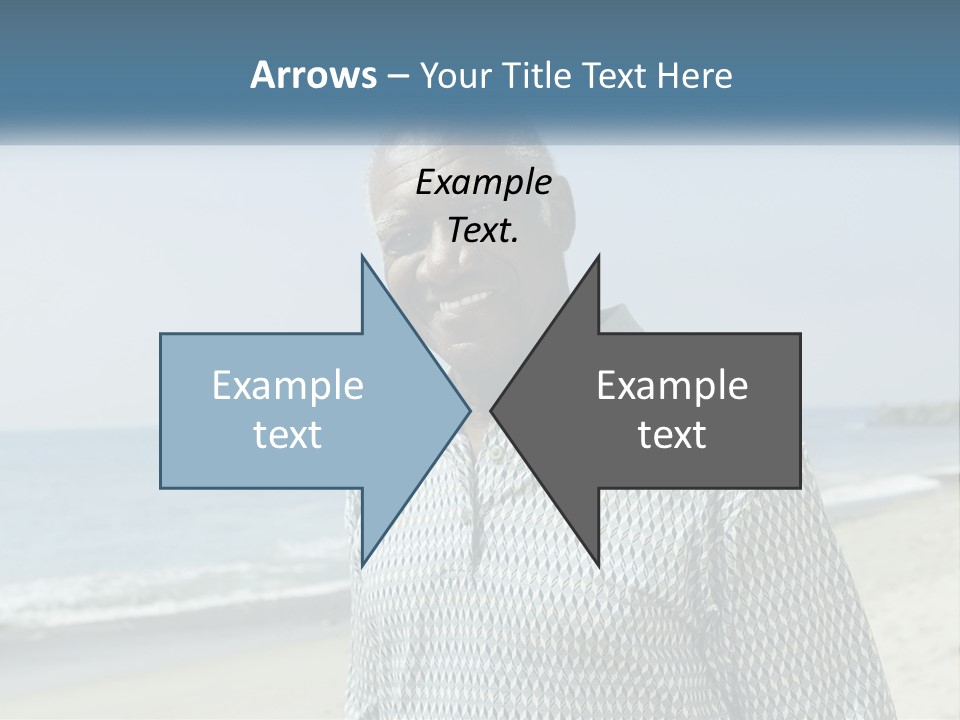 A Man Standing On A Beach With The Ocean In The Background PowerPoint Template