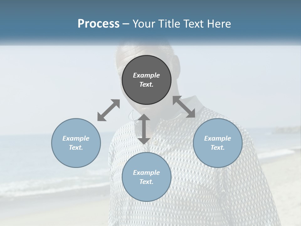 A Man Standing On A Beach With The Ocean In The Background PowerPoint Template