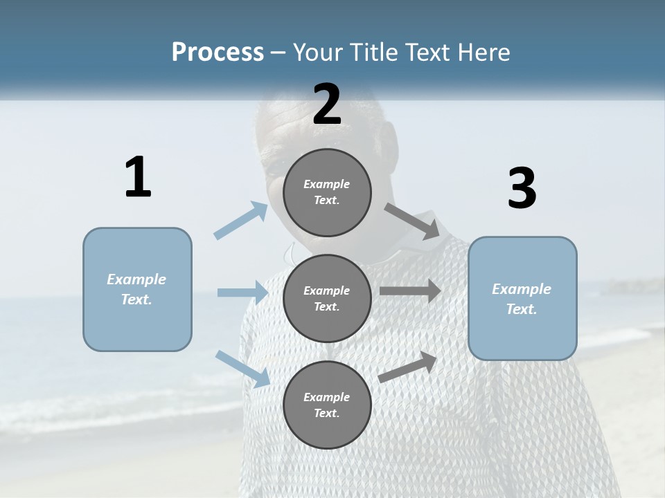 A Man Standing On A Beach With The Ocean In The Background PowerPoint Template