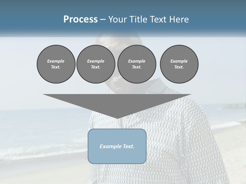 A Man Standing On A Beach With The Ocean In The Background PowerPoint Template