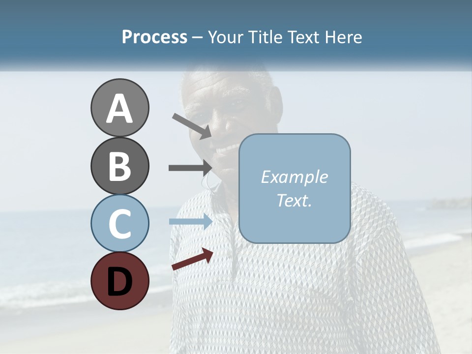 A Man Standing On A Beach With The Ocean In The Background PowerPoint Template