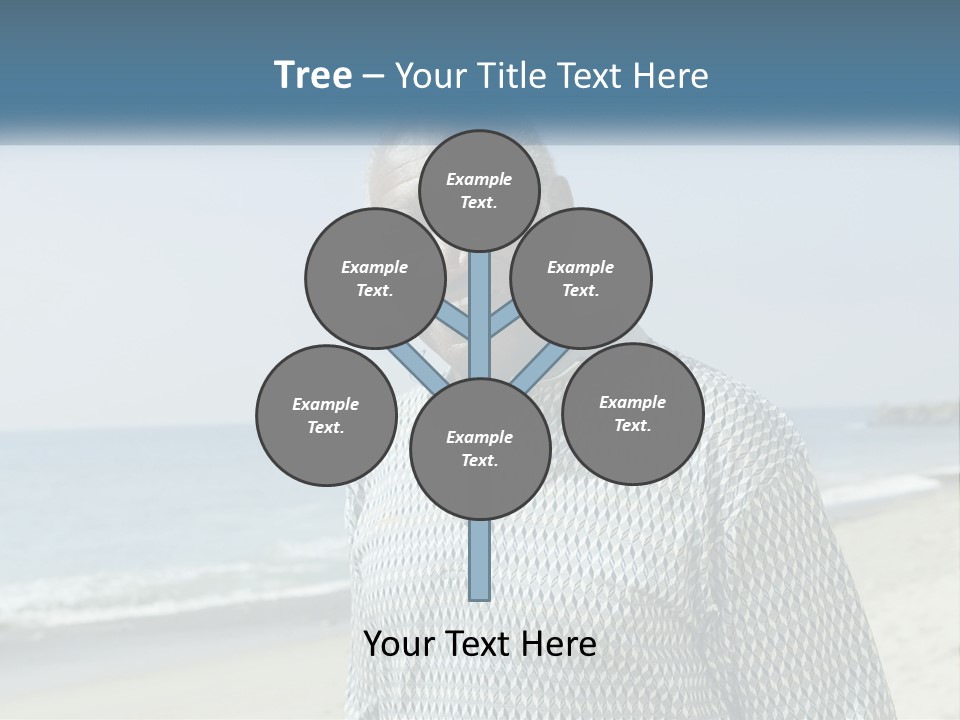 A Man Standing On A Beach With The Ocean In The Background PowerPoint Template