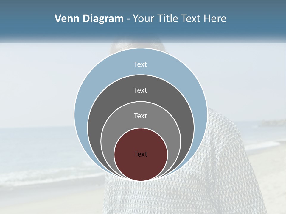 A Man Standing On A Beach With The Ocean In The Background PowerPoint Template