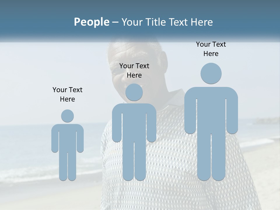 A Man Standing On A Beach With The Ocean In The Background PowerPoint Template