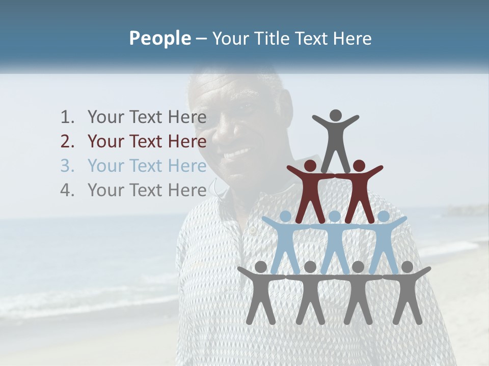 A Man Standing On A Beach With The Ocean In The Background PowerPoint Template