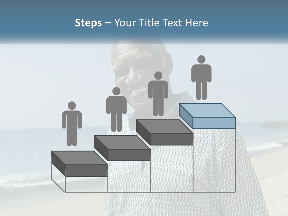 A Man Standing On A Beach With The Ocean In The Background PowerPoint Template