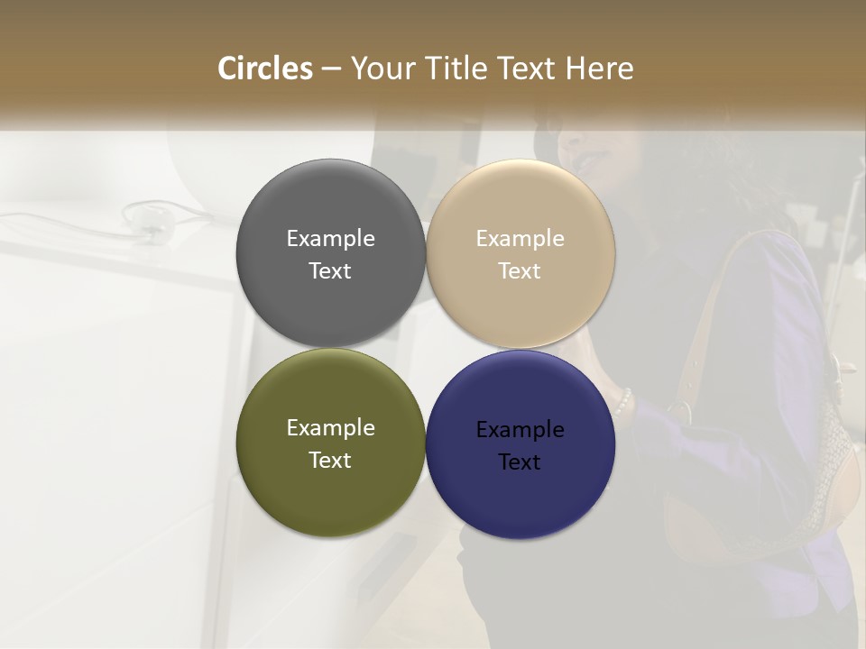 A Woman Is Looking At A Piece Of Furniture PowerPoint Template