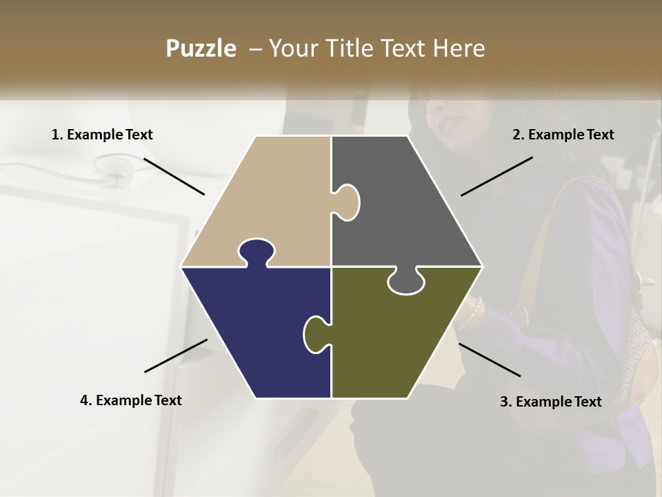 A Woman Is Looking At A Piece Of Furniture PowerPoint Template