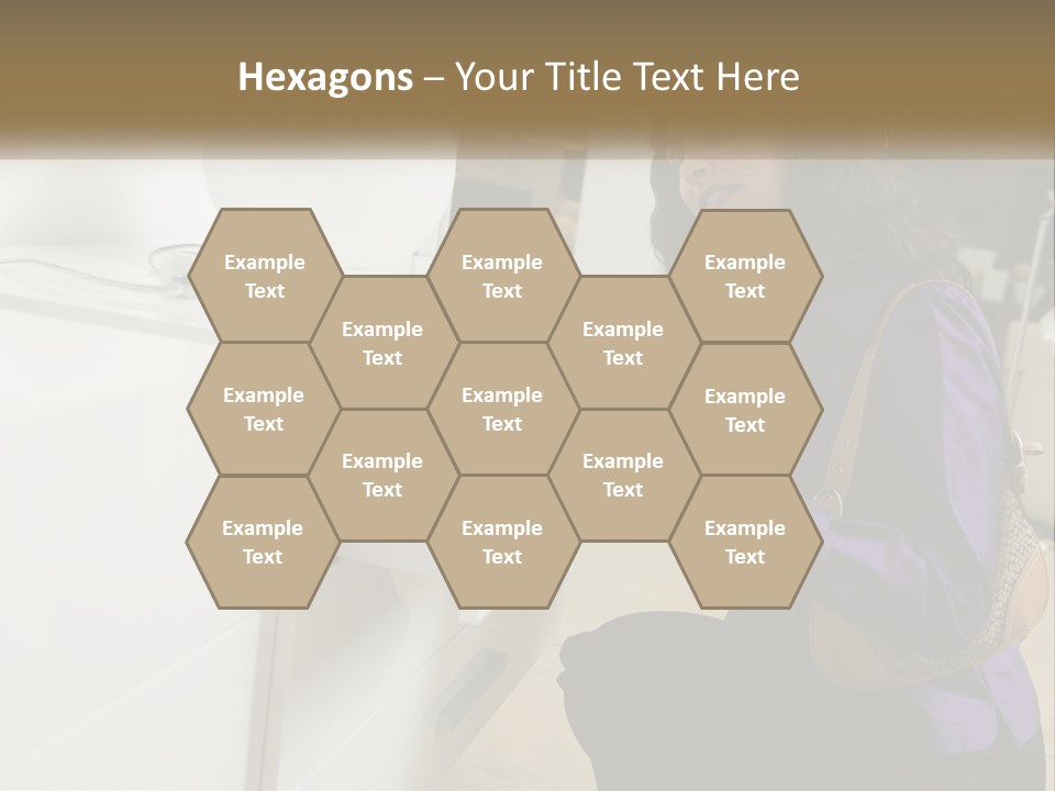 A Woman Is Looking At A Piece Of Furniture PowerPoint Template