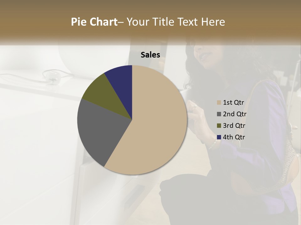 A Woman Is Looking At A Piece Of Furniture PowerPoint Template