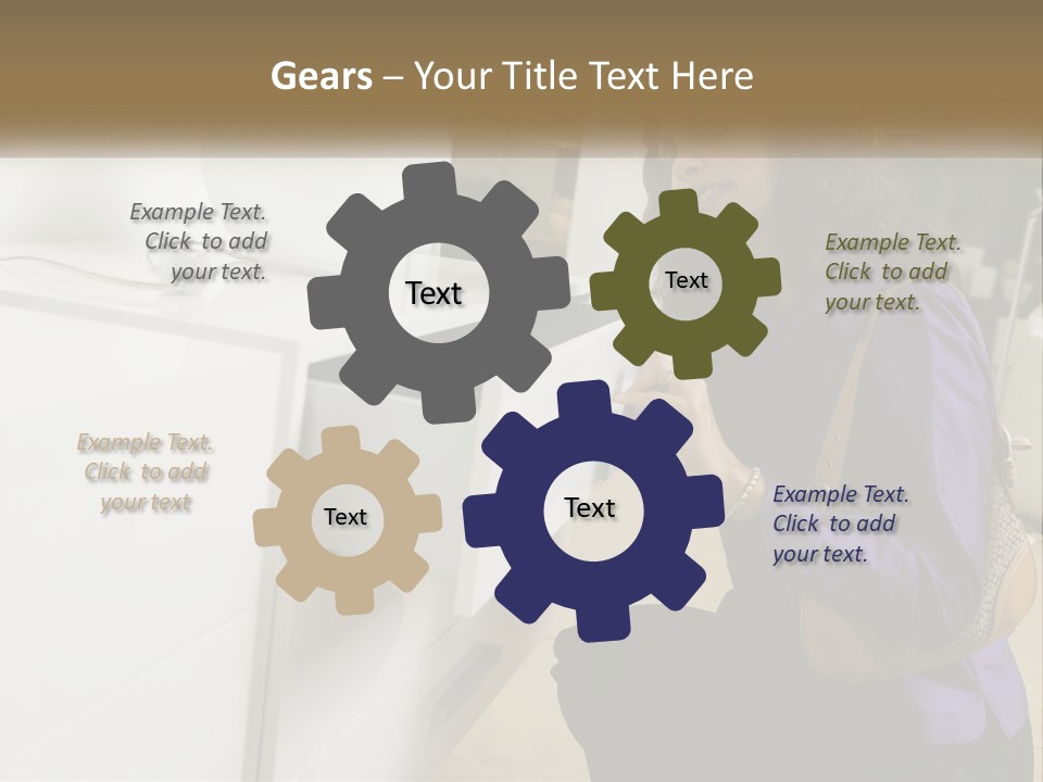 A Woman Is Looking At A Piece Of Furniture PowerPoint Template