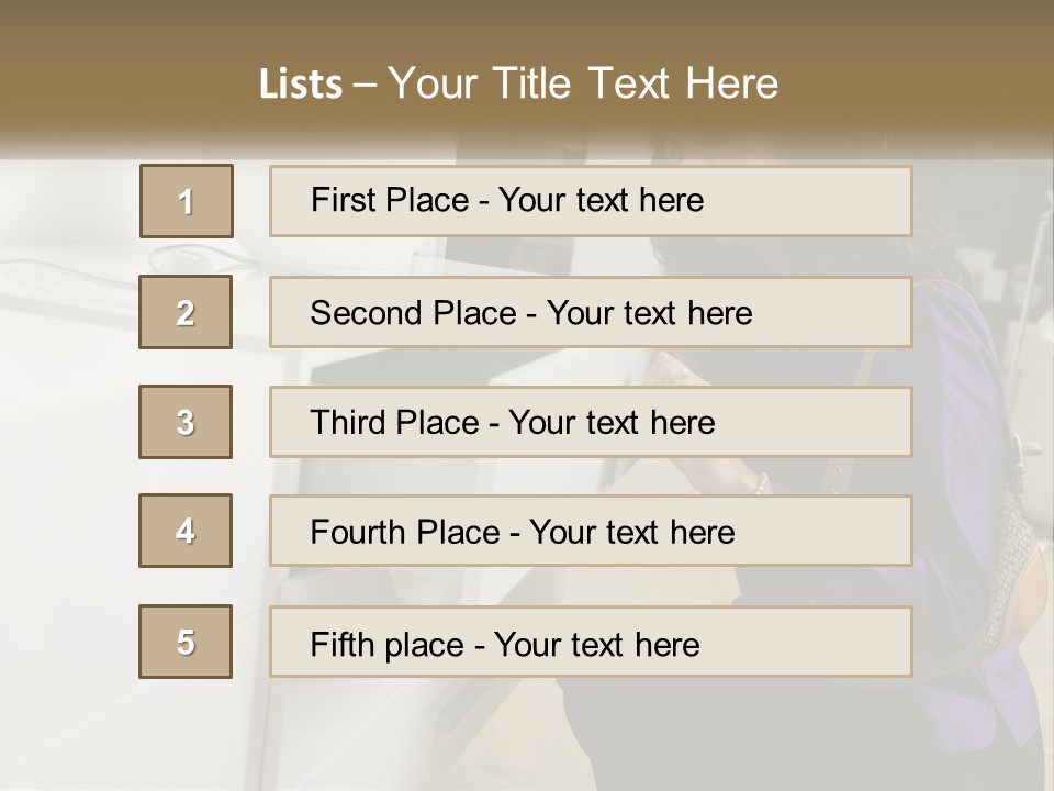 A Woman Is Looking At A Piece Of Furniture PowerPoint Template