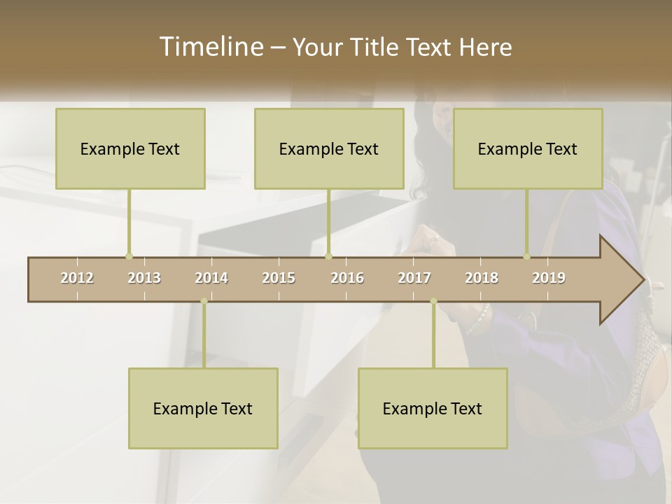 A Woman Is Looking At A Piece Of Furniture PowerPoint Template