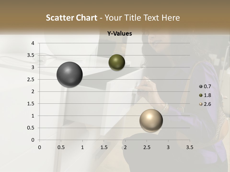 A Woman Is Looking At A Piece Of Furniture PowerPoint Template