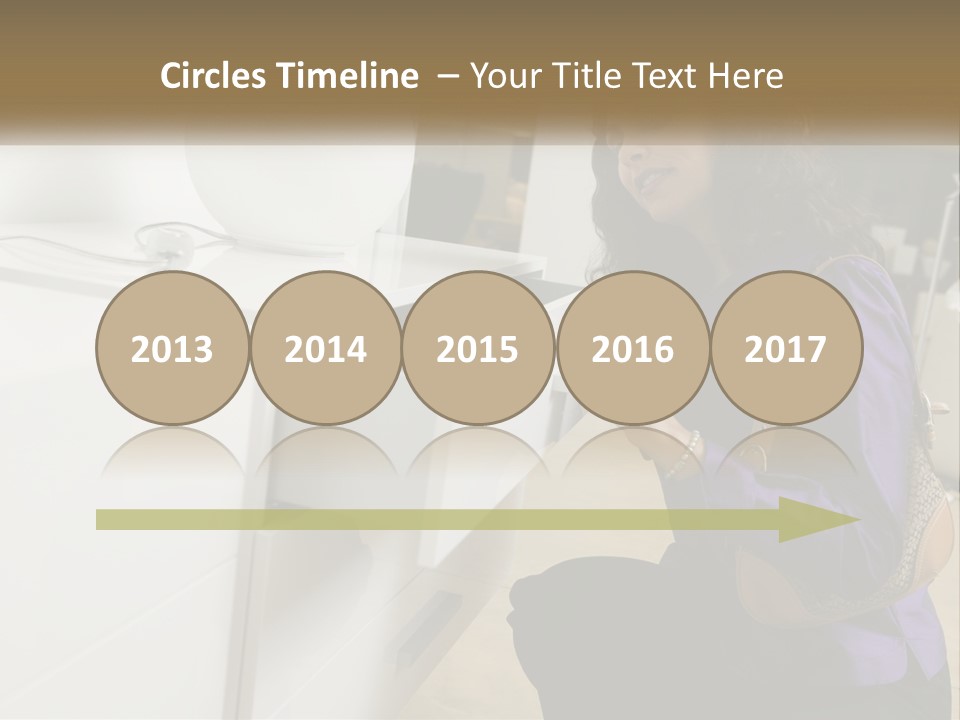 A Woman Is Looking At A Piece Of Furniture PowerPoint Template