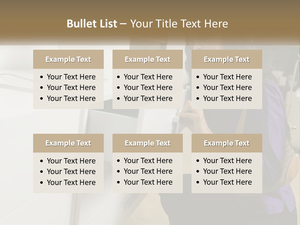 A Woman Is Looking At A Piece Of Furniture PowerPoint Template