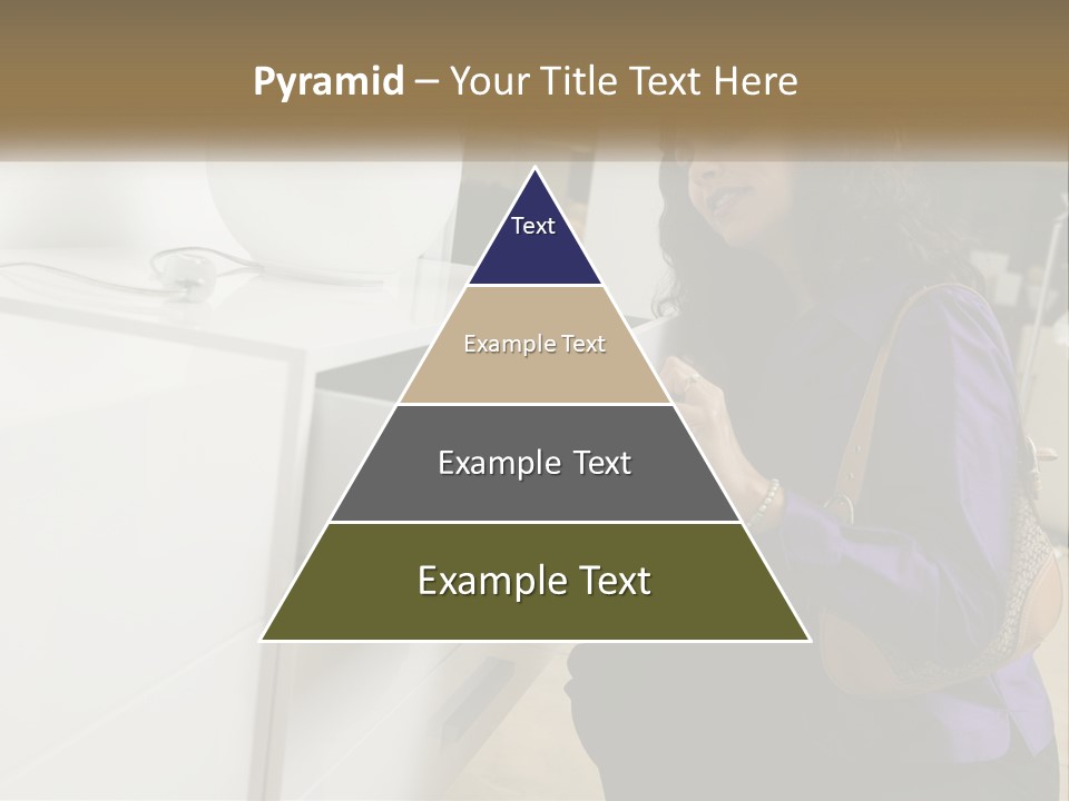 A Woman Is Looking At A Piece Of Furniture PowerPoint Template
