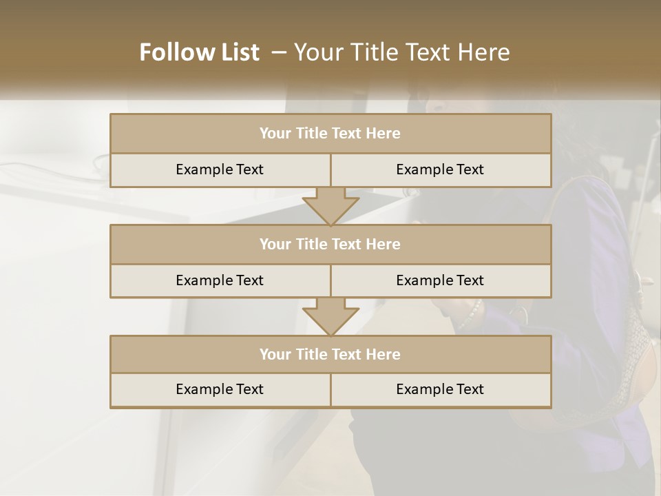 A Woman Is Looking At A Piece Of Furniture PowerPoint Template