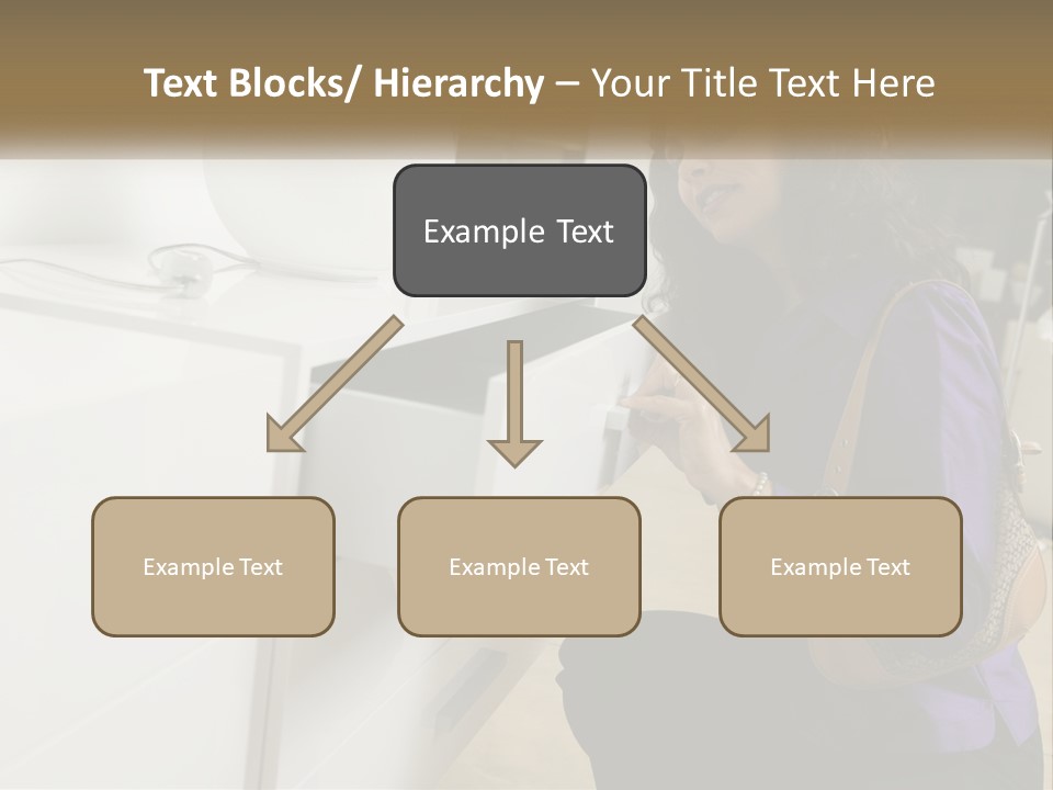 A Woman Is Looking At A Piece Of Furniture PowerPoint Template