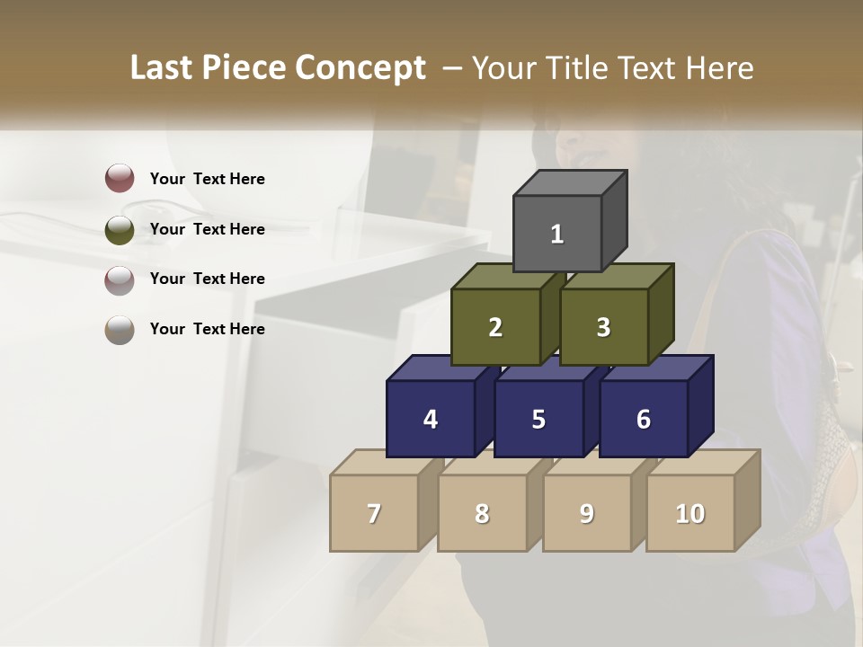 A Woman Is Looking At A Piece Of Furniture PowerPoint Template