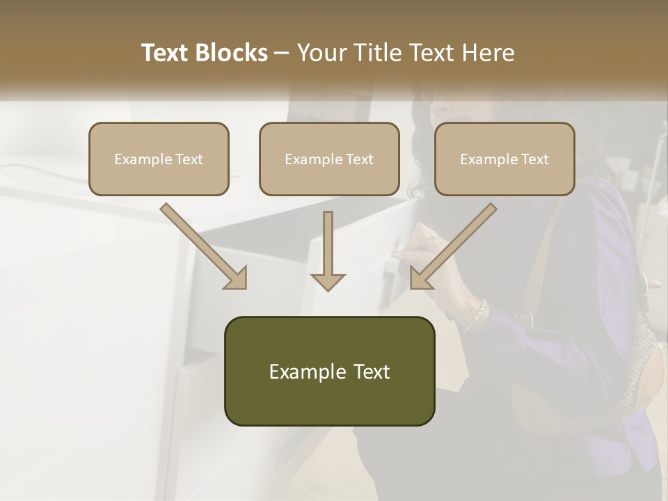 A Woman Is Looking At A Piece Of Furniture PowerPoint Template