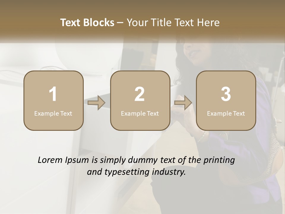 A Woman Is Looking At A Piece Of Furniture PowerPoint Template