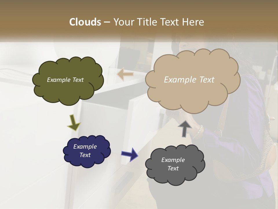 A Woman Is Looking At A Piece Of Furniture PowerPoint Template