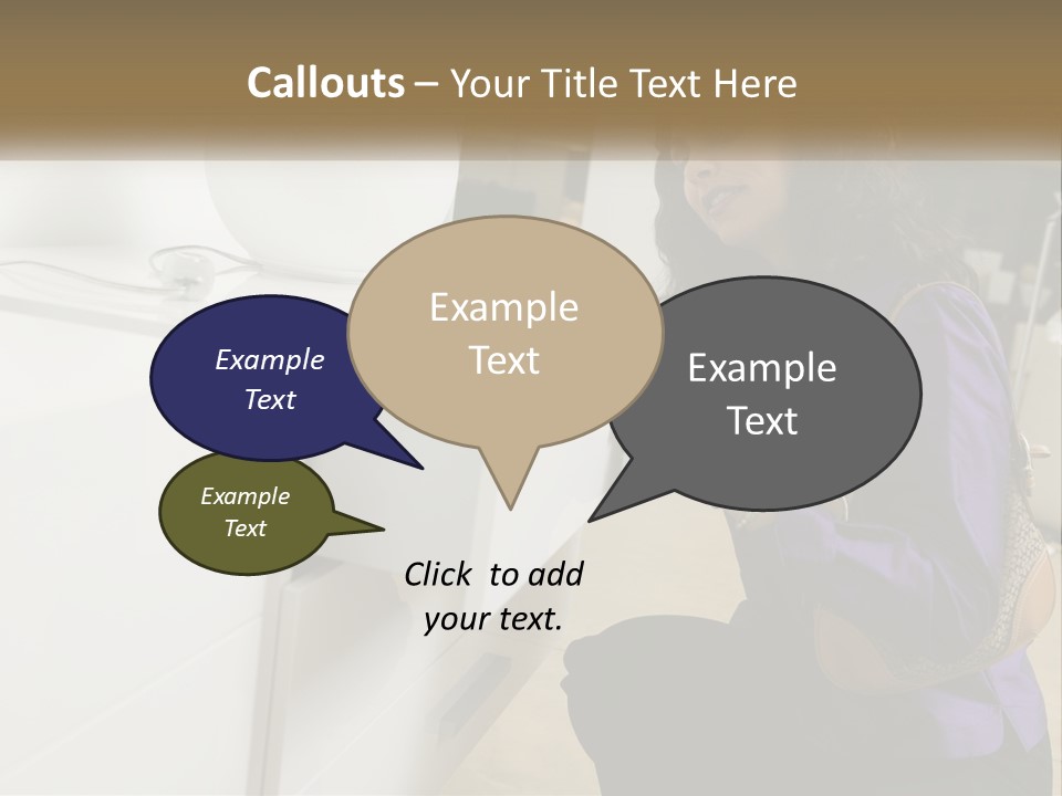 A Woman Is Looking At A Piece Of Furniture PowerPoint Template