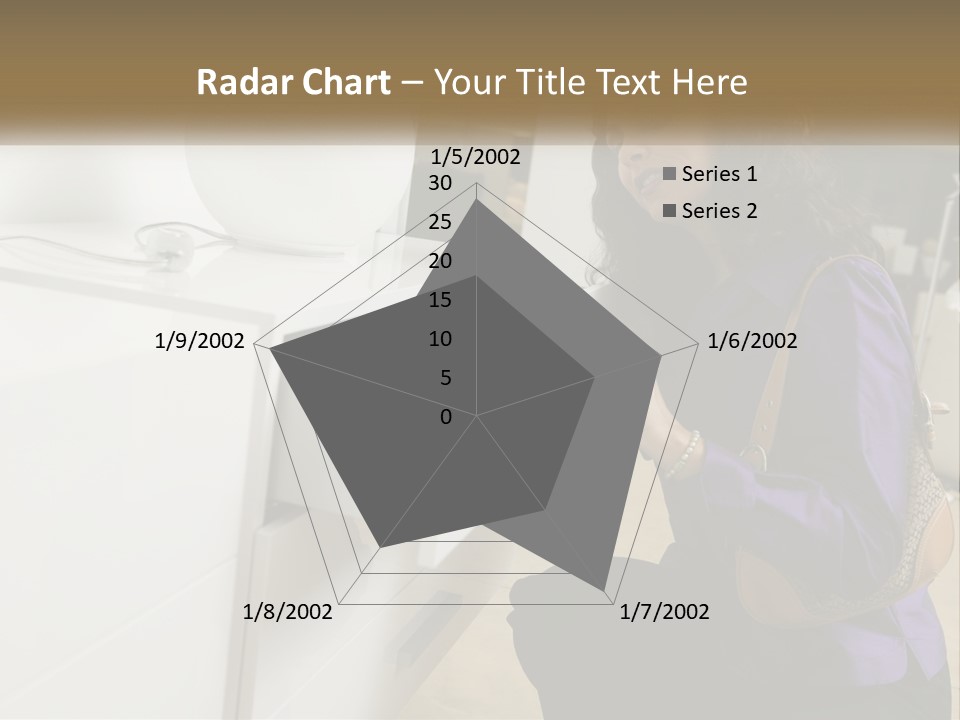 A Woman Is Looking At A Piece Of Furniture PowerPoint Template