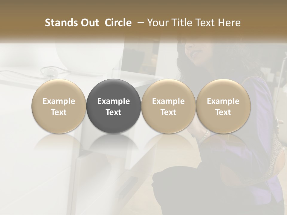 A Woman Is Looking At A Piece Of Furniture PowerPoint Template