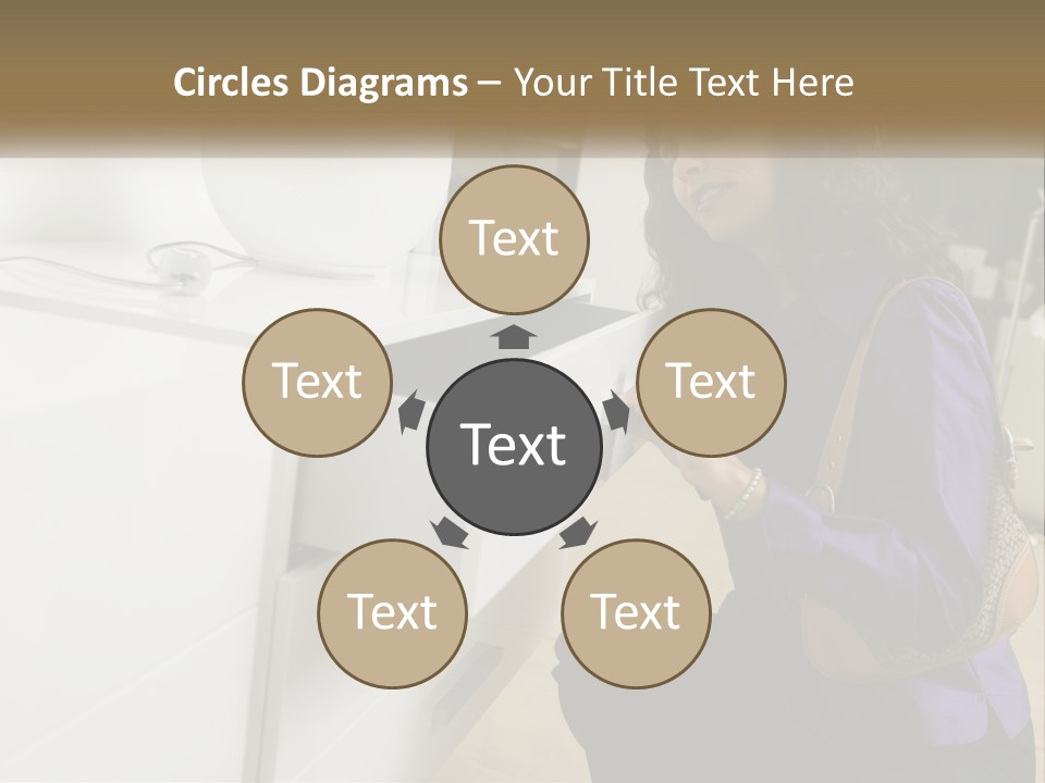 A Woman Is Looking At A Piece Of Furniture PowerPoint Template