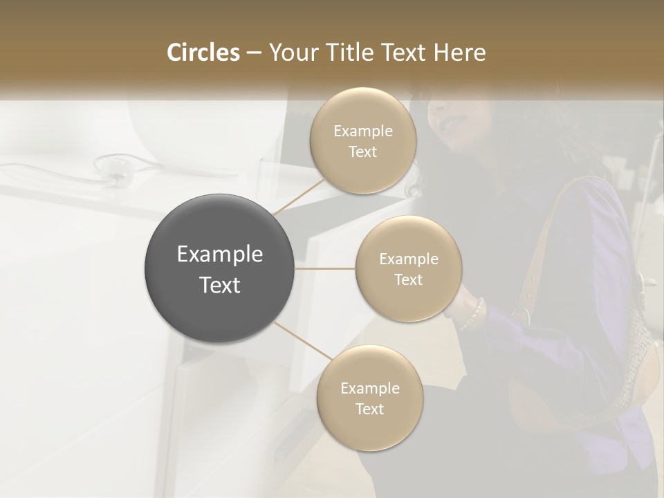 A Woman Is Looking At A Piece Of Furniture PowerPoint Template