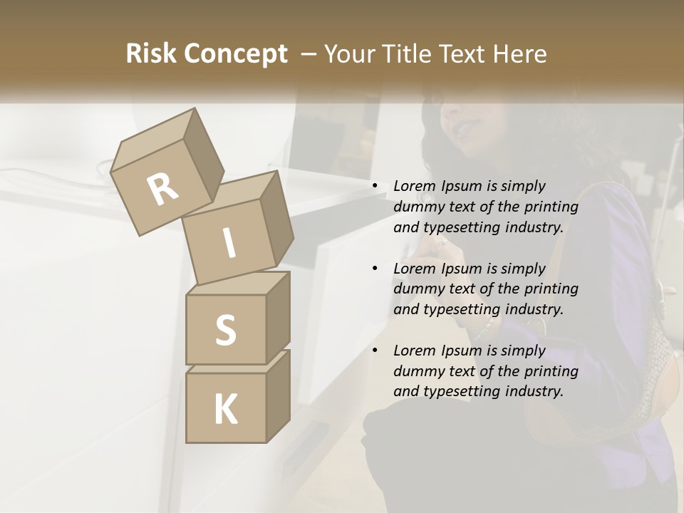 A Woman Is Looking At A Piece Of Furniture PowerPoint Template