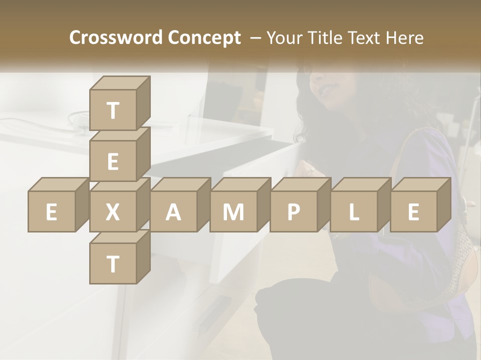 A Woman Is Looking At A Piece Of Furniture PowerPoint Template