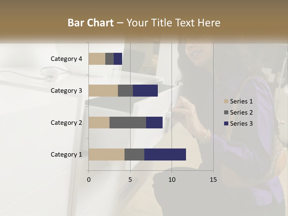 A Woman Is Looking At A Piece Of Furniture PowerPoint Template
