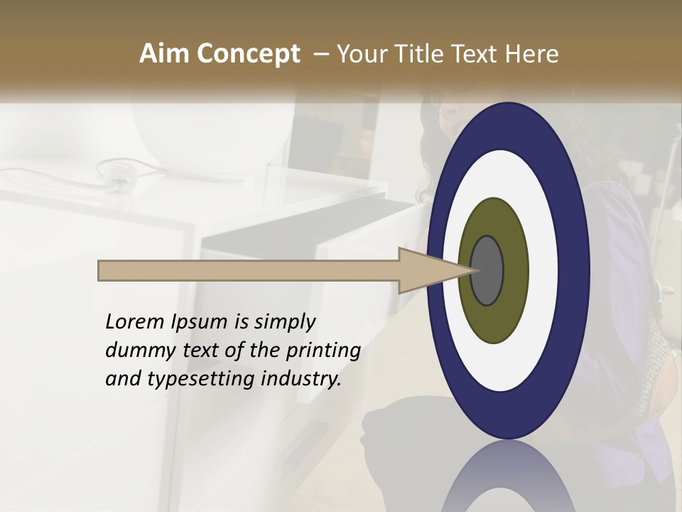 A Woman Is Looking At A Piece Of Furniture PowerPoint Template