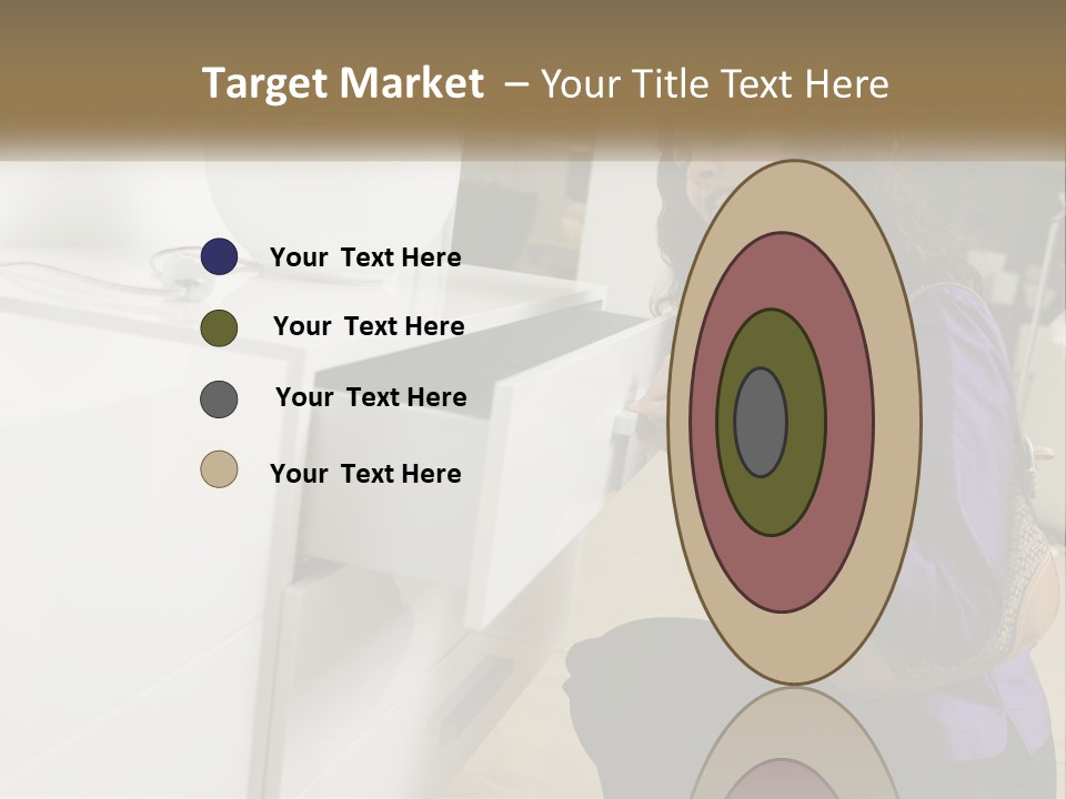 A Woman Is Looking At A Piece Of Furniture PowerPoint Template