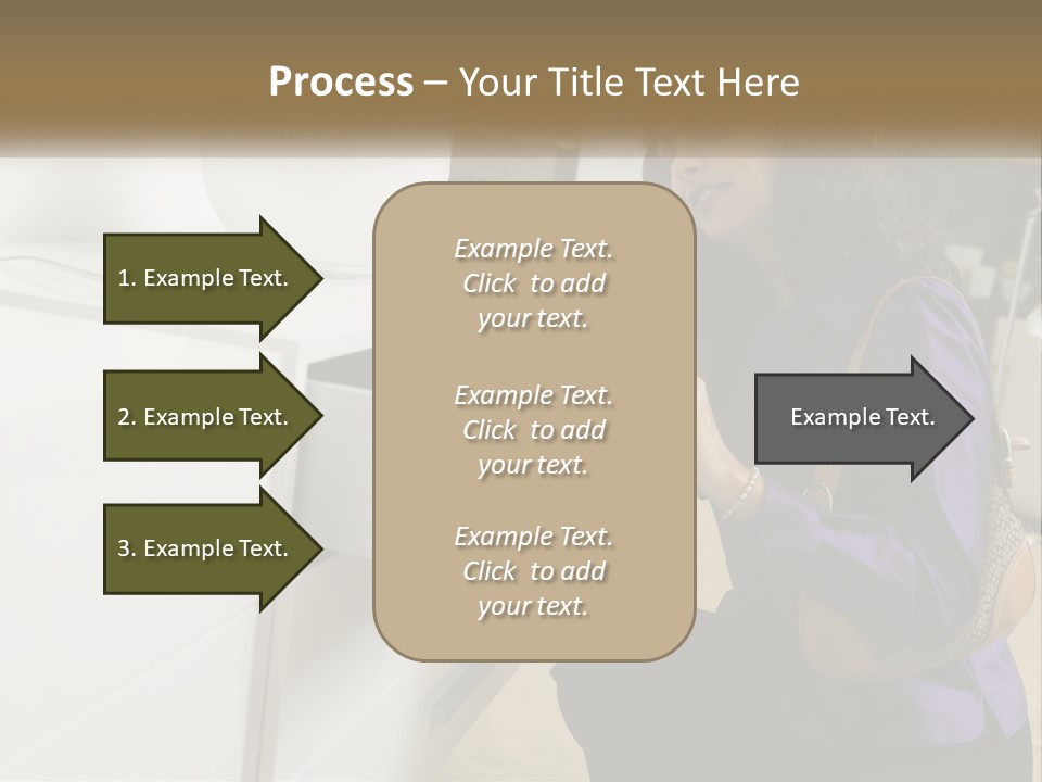 A Woman Is Looking At A Piece Of Furniture PowerPoint Template
