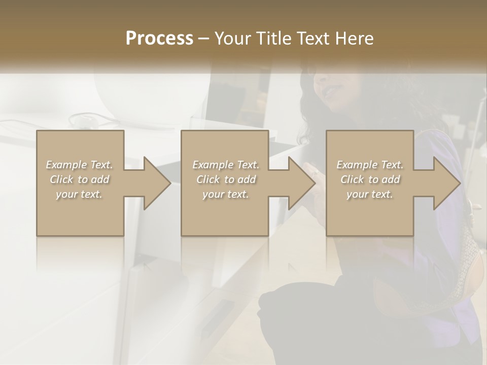 A Woman Is Looking At A Piece Of Furniture PowerPoint Template