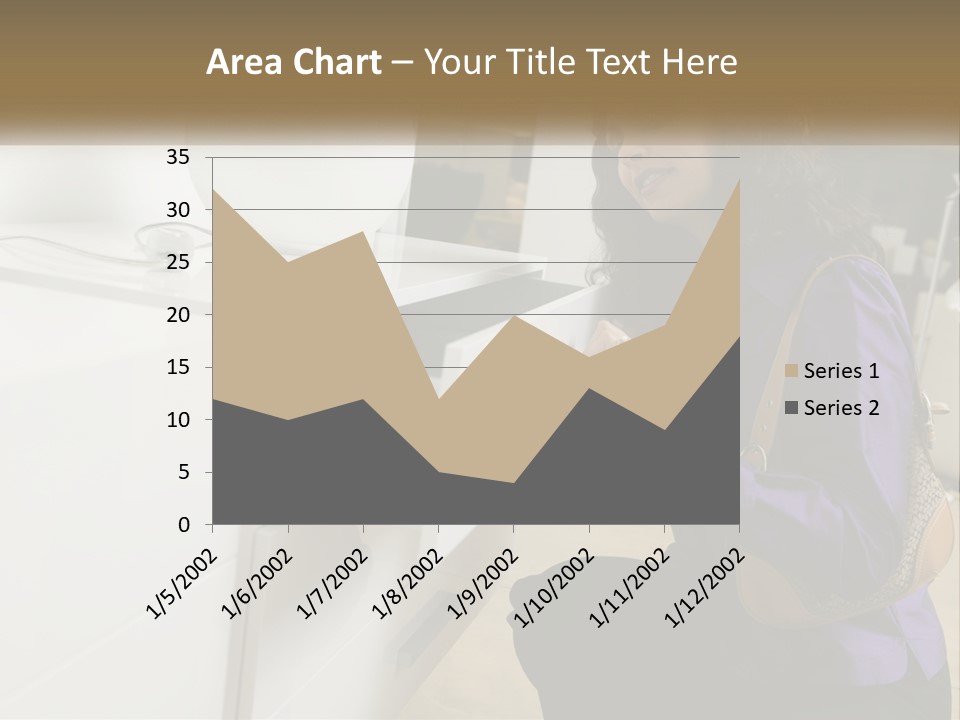A Woman Is Looking At A Piece Of Furniture PowerPoint Template
