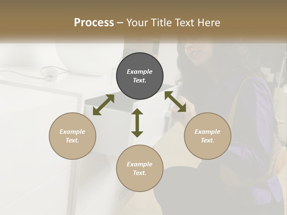 A Woman Is Looking At A Piece Of Furniture PowerPoint Template