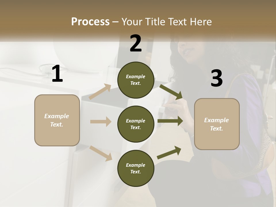 A Woman Is Looking At A Piece Of Furniture PowerPoint Template