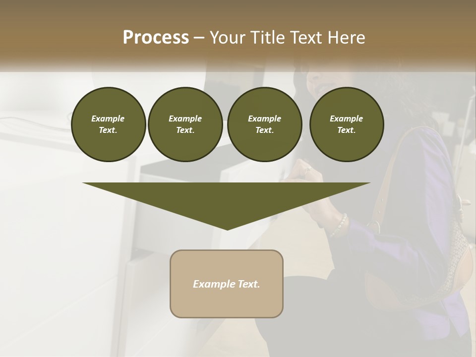 A Woman Is Looking At A Piece Of Furniture PowerPoint Template